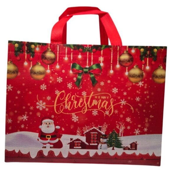 3 Pc. Christmas-Themed Large Gift Bag 1 Pair Socks Plastic Tumbler Gift Set NEW - Picture 6 of 16